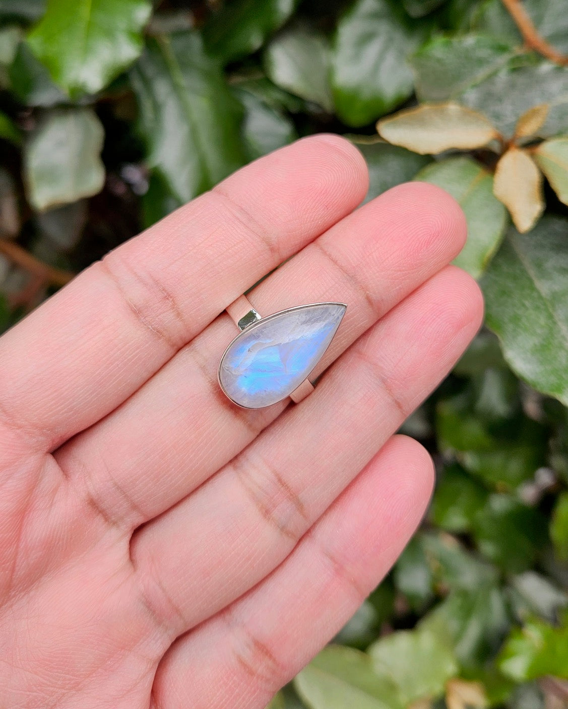 Regenboog Maansteen Ring