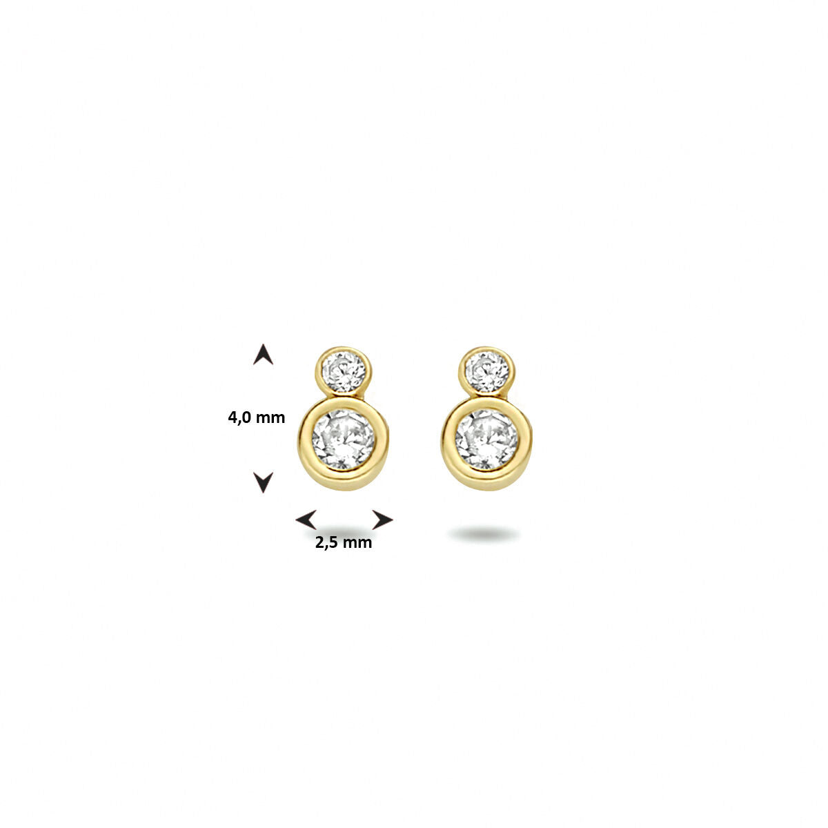 14K Gouden Zirkonia Oorknoppen Cortona
