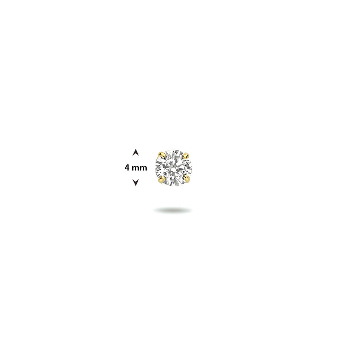 14K Gouden Zirkonia Oorknop Ostuni