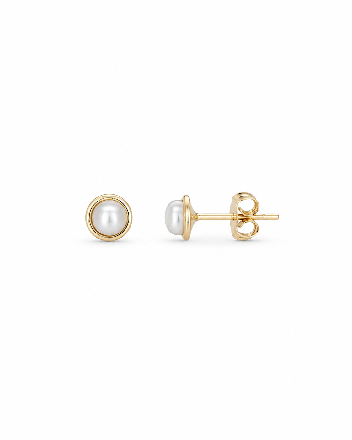 14K Gouden Zoetwaterparel Oorknoppen Tropea