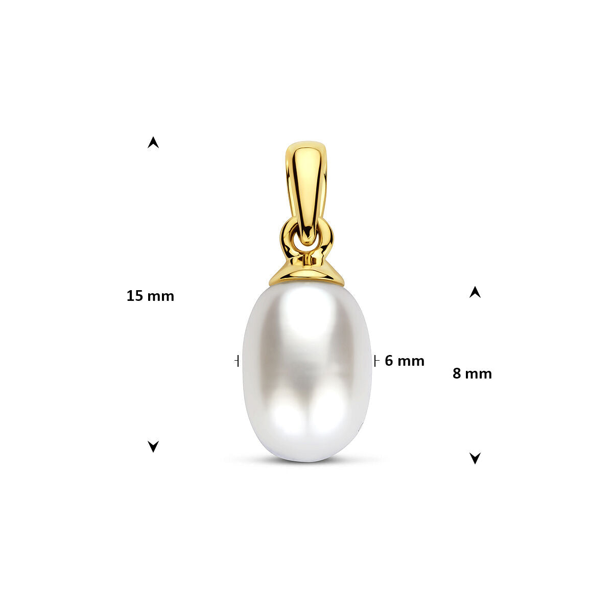 9K Gouden Hanger Zoetwaterparel Florence