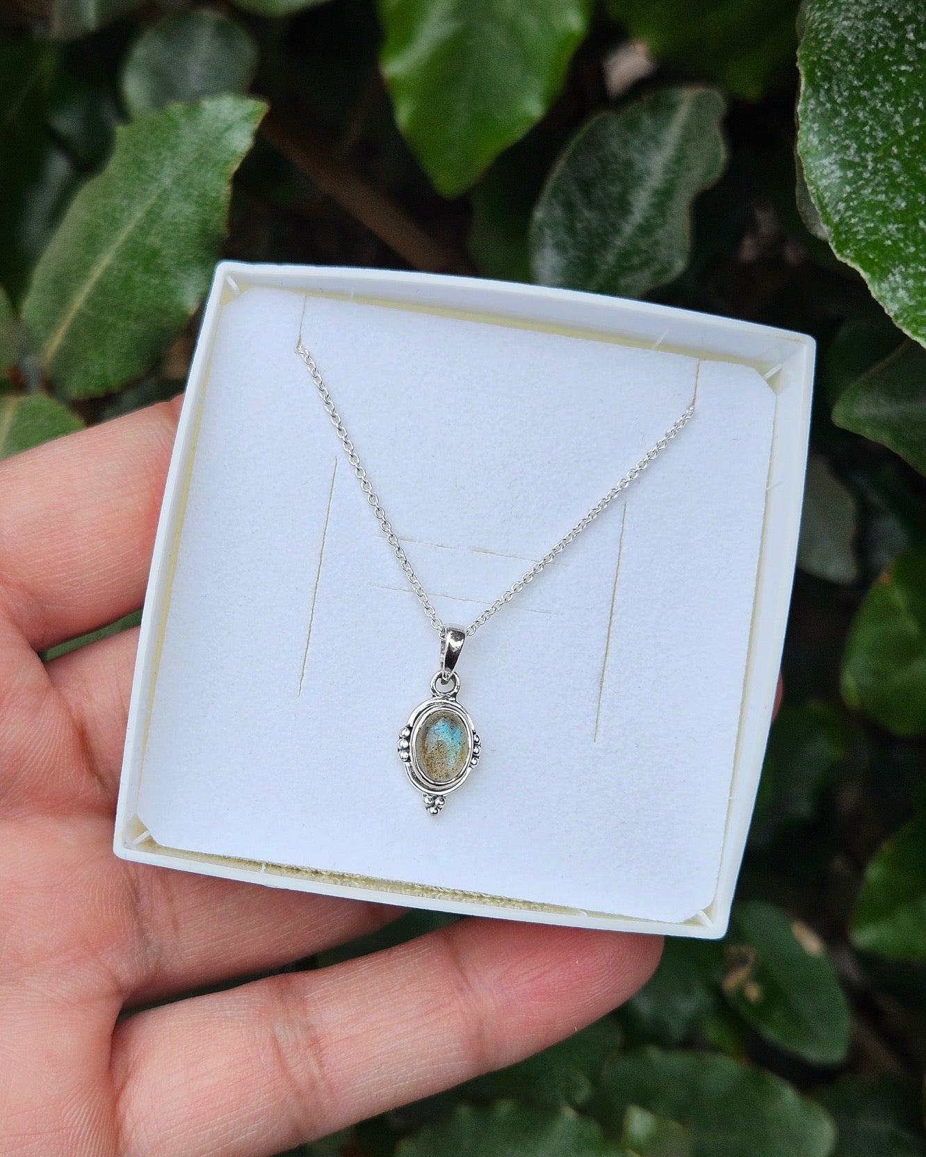 Labradoriet Ketting Groene Gloed Areti