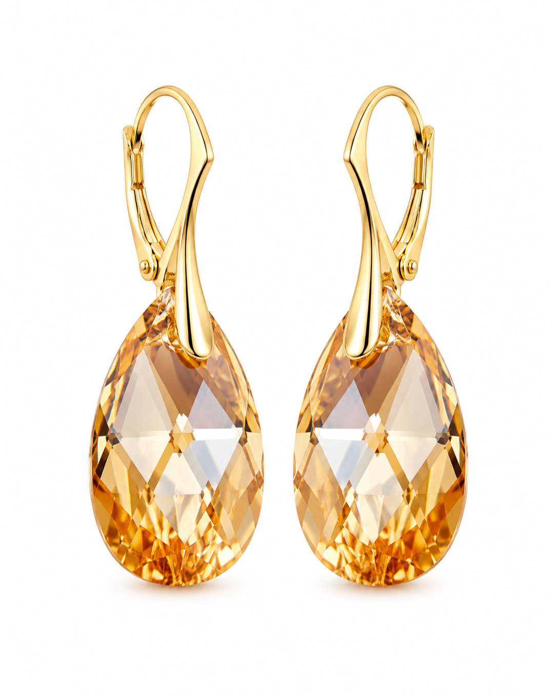 Swarovski Elements Oorbellen Golden Shadow 22mm
