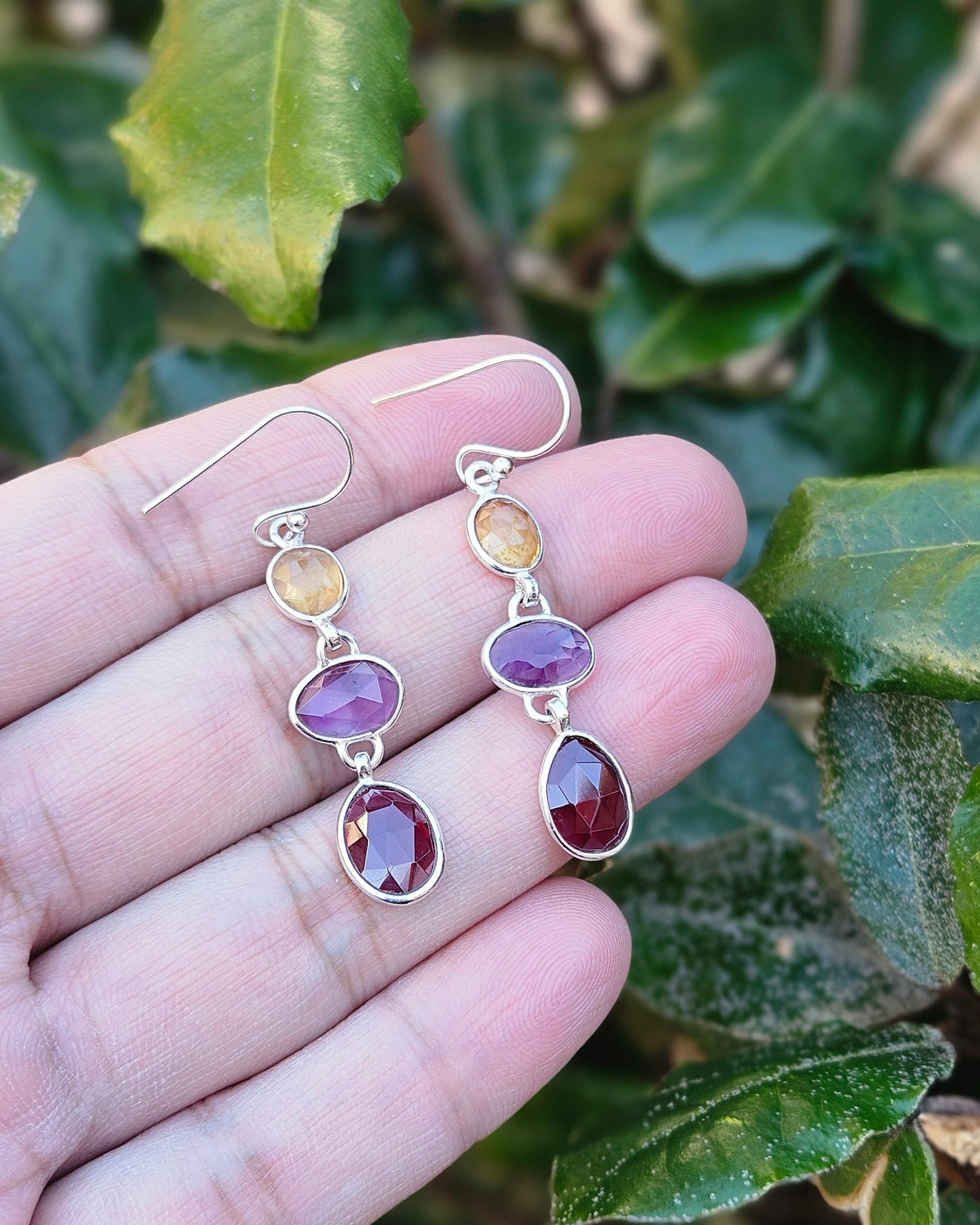 Citrine - Amethyst - Garnet Earrings Zody
