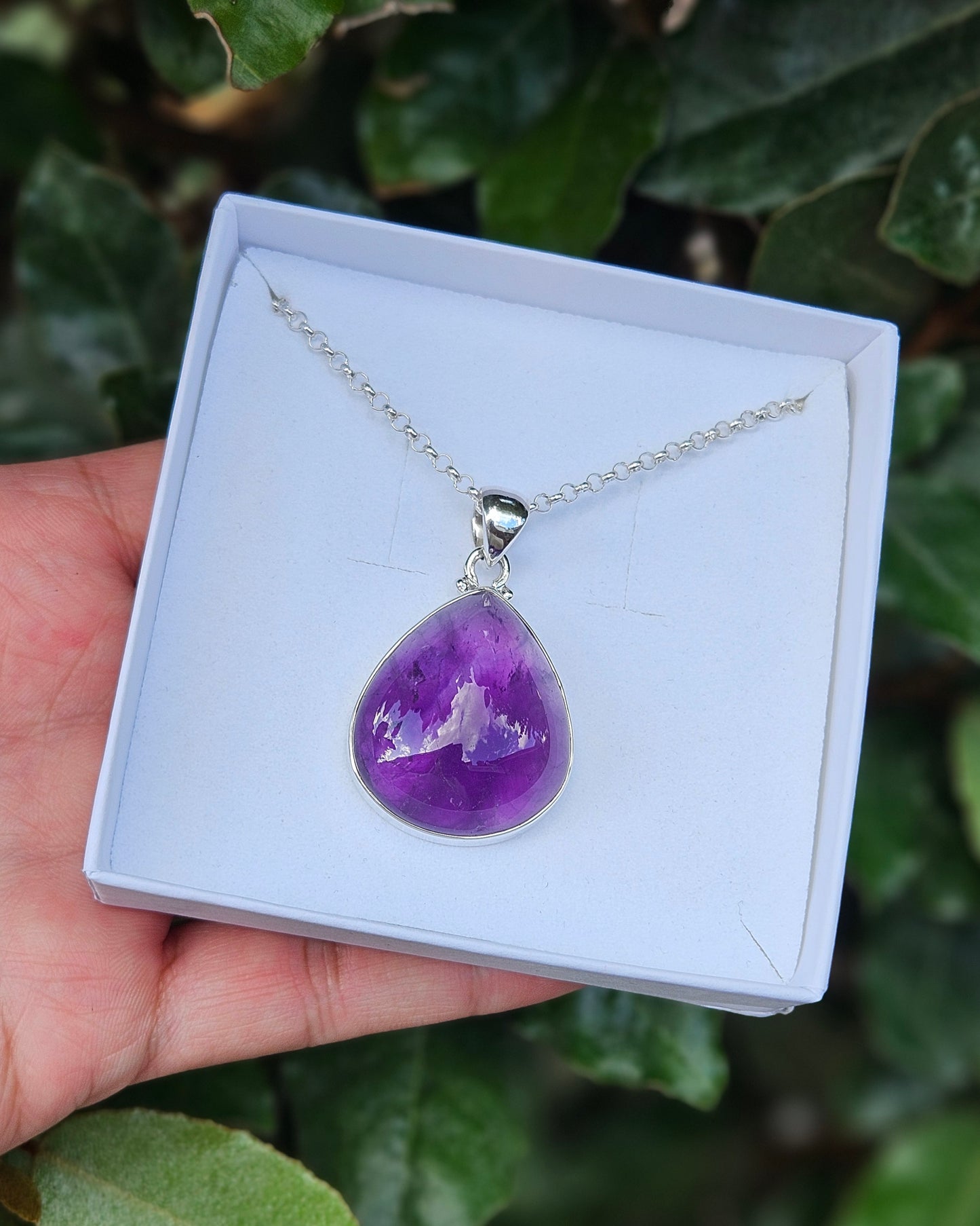 Druppelvormige Amethist Ketting Shanti