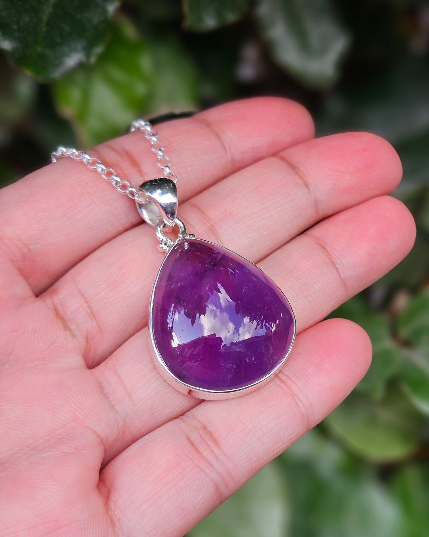 Druppelvormige Amethist Ketting Shanti