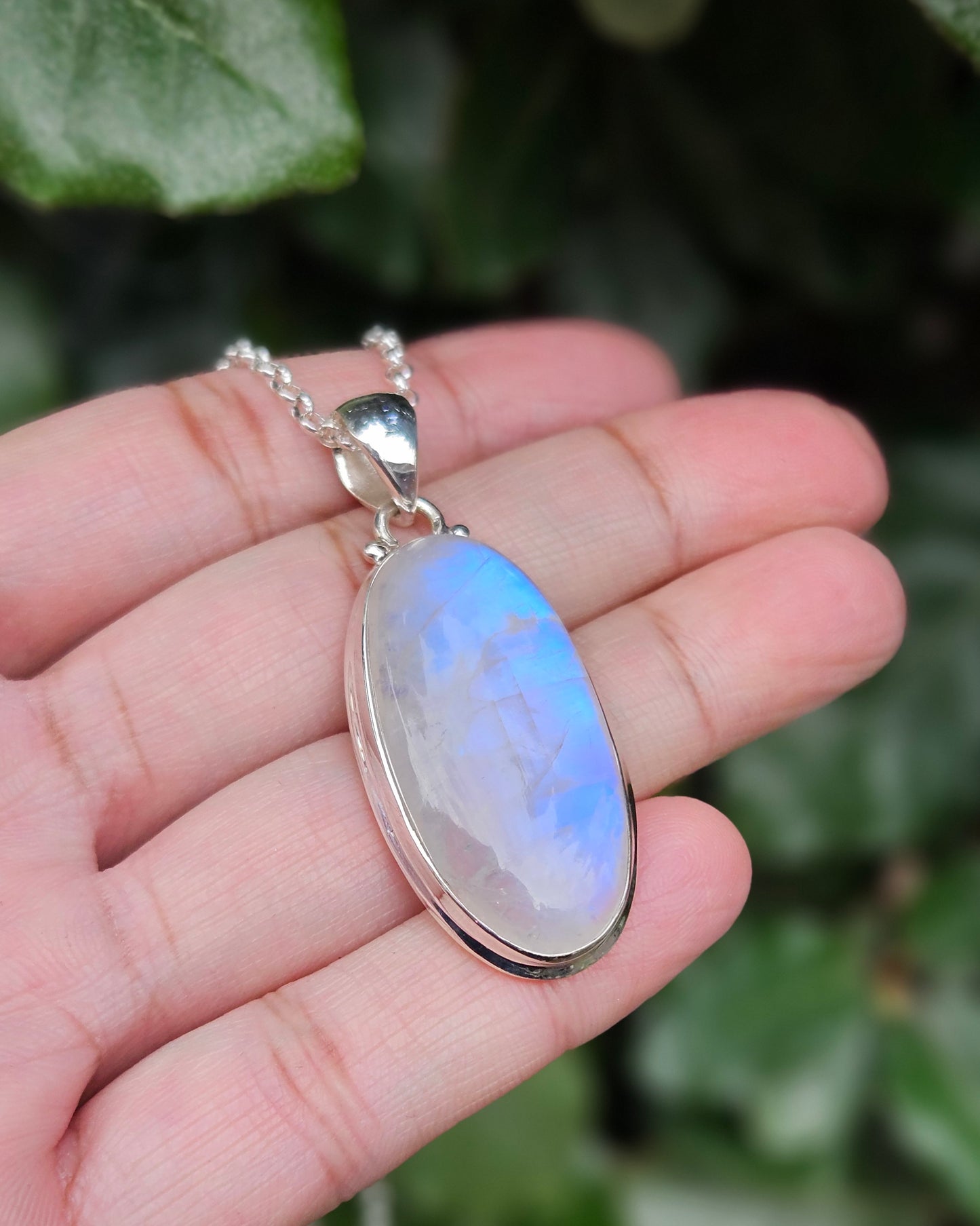 Oval Moonstone Necklace Hazina