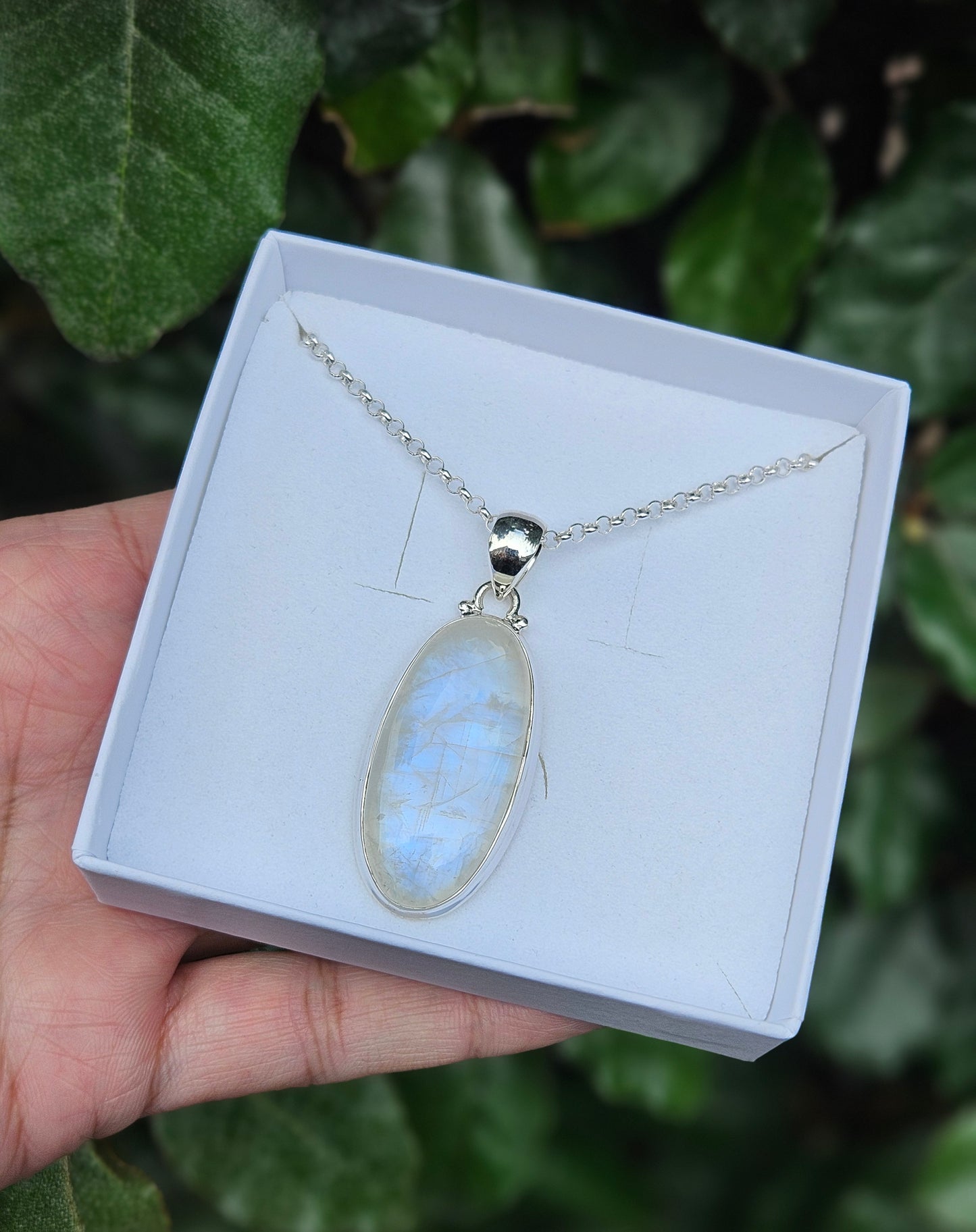 Oval Moonstone Necklace Hazina