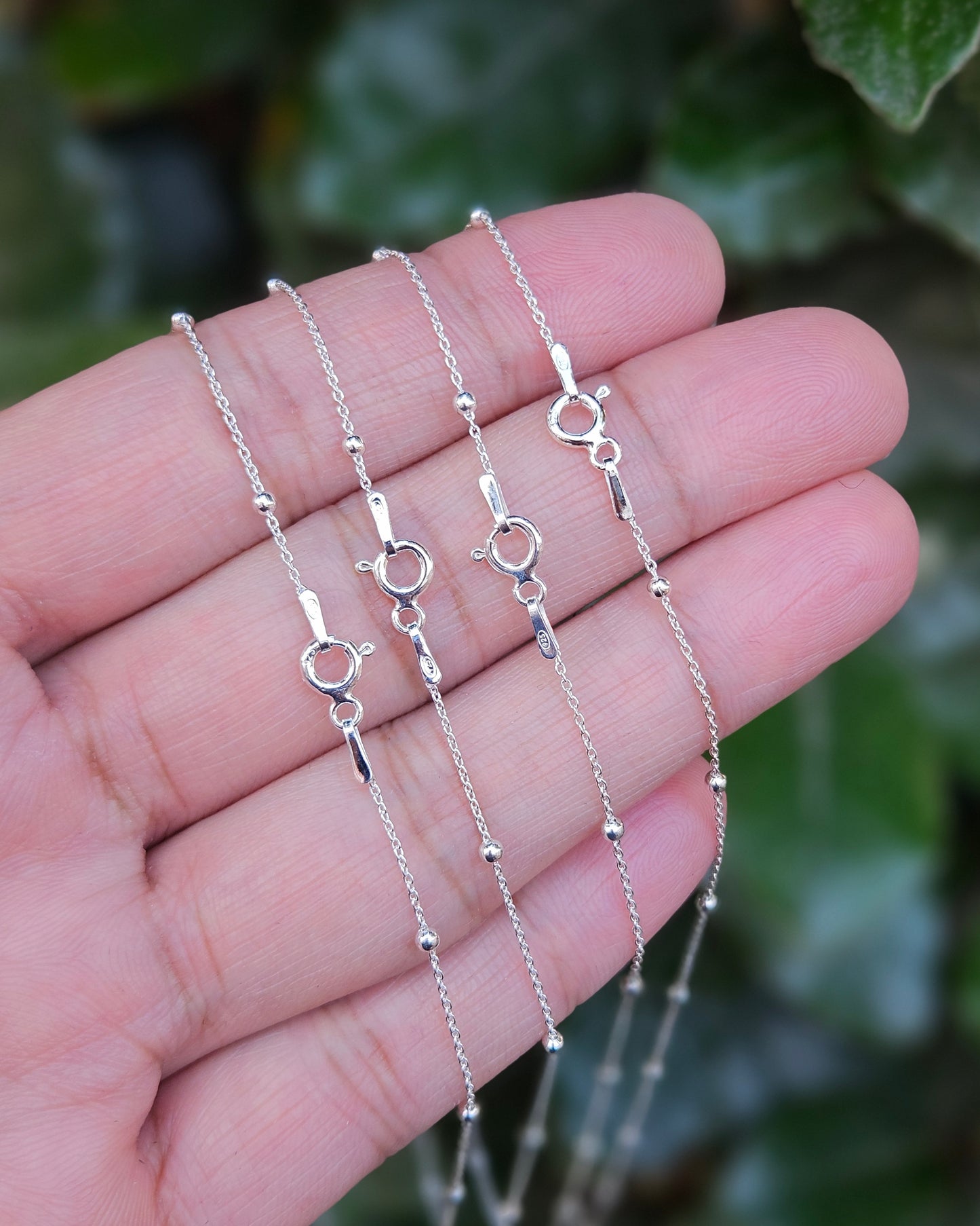 Silver ball necklace 42cm. 45cm, 50cm