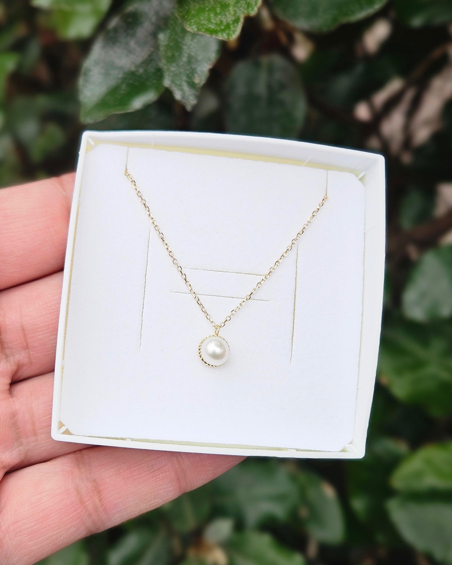 Collier Zoetwaterparel 14k Geelgoud