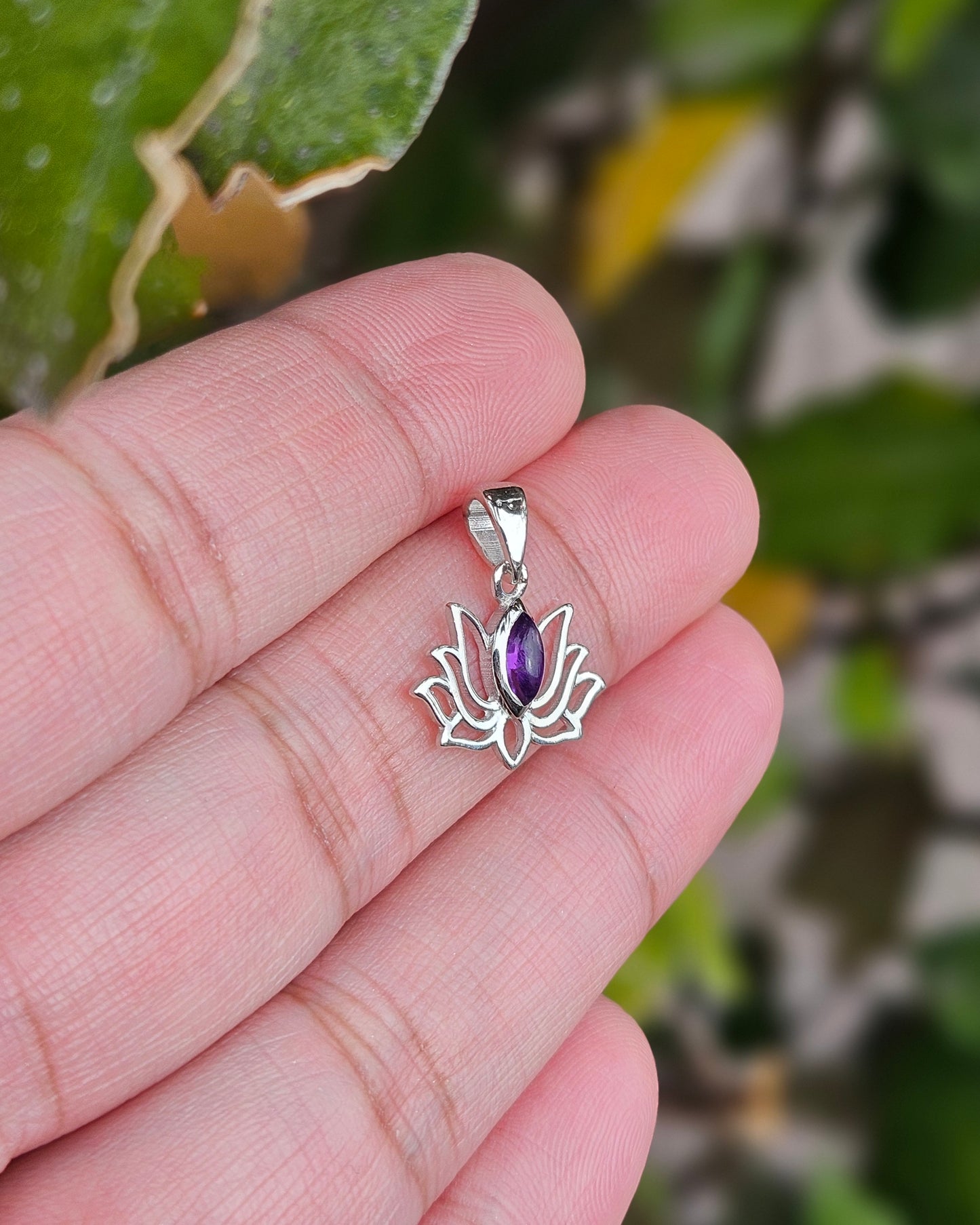 Amethyst Lotus Pendant