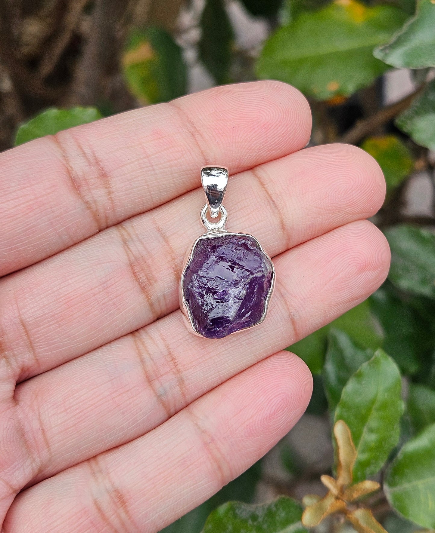 Free Form Raw Amethyst Pendant Galen