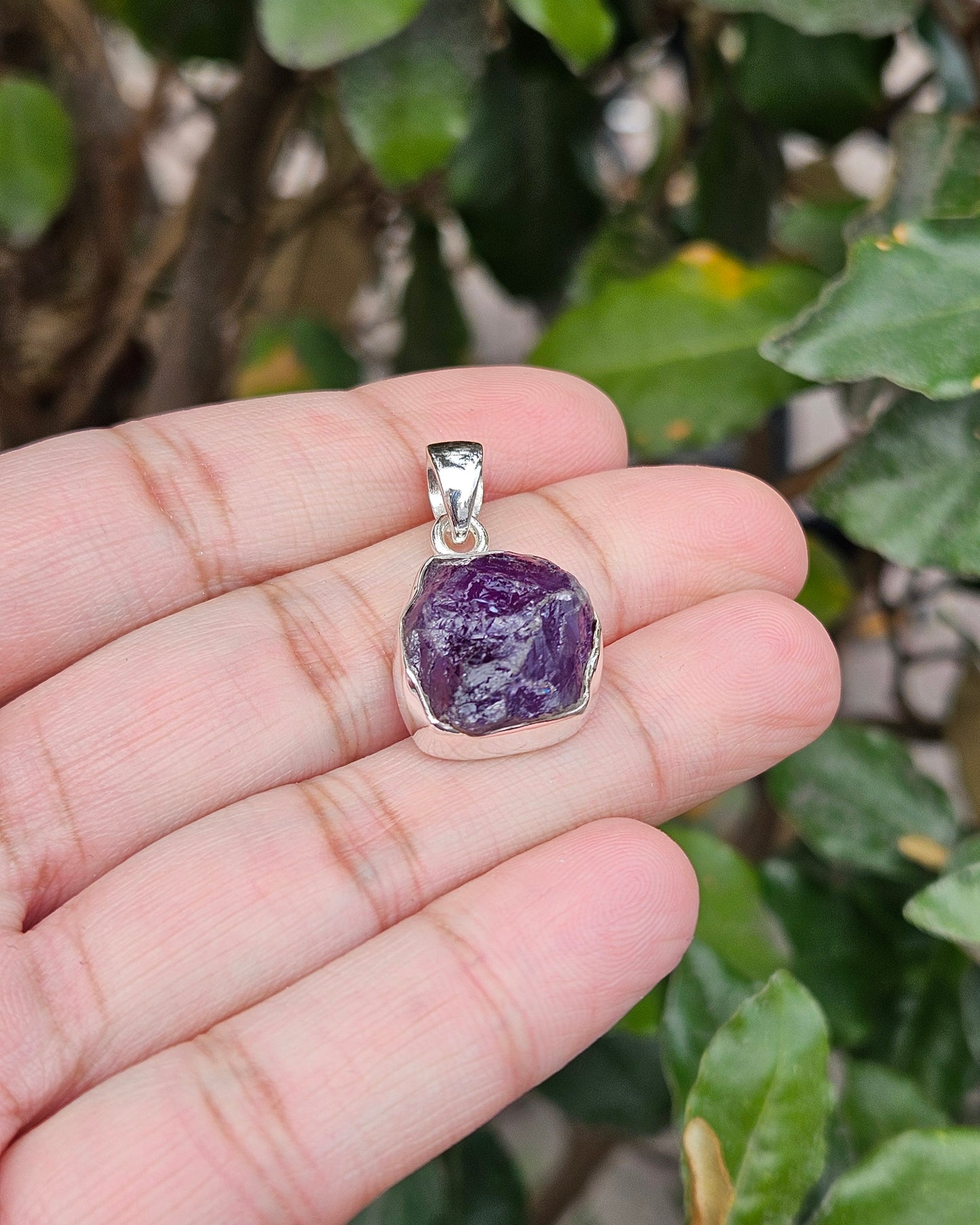 Free Form Raw Amethyst Pendant Galen