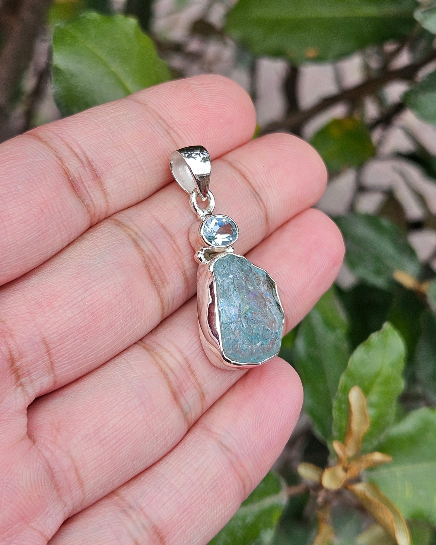 Blauw Topaas En Aquamarijn Hanger Amalthea