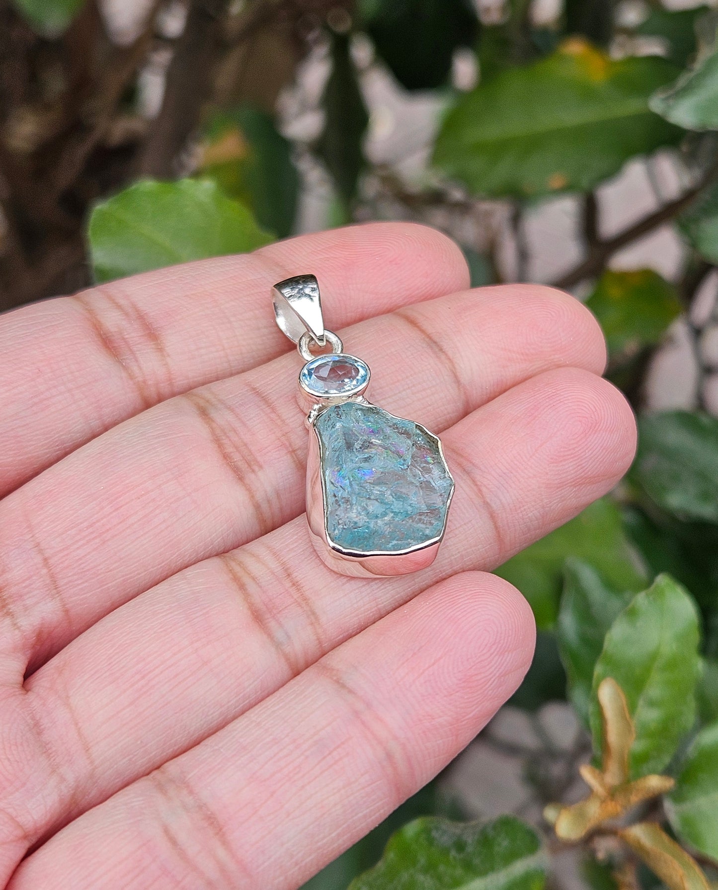 Blauw Topaas En Aquamarijn Hanger Amalthea