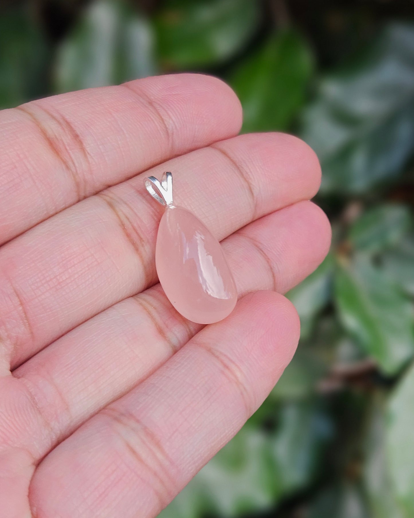 Freeform Rose Quartz Pendant Aiko