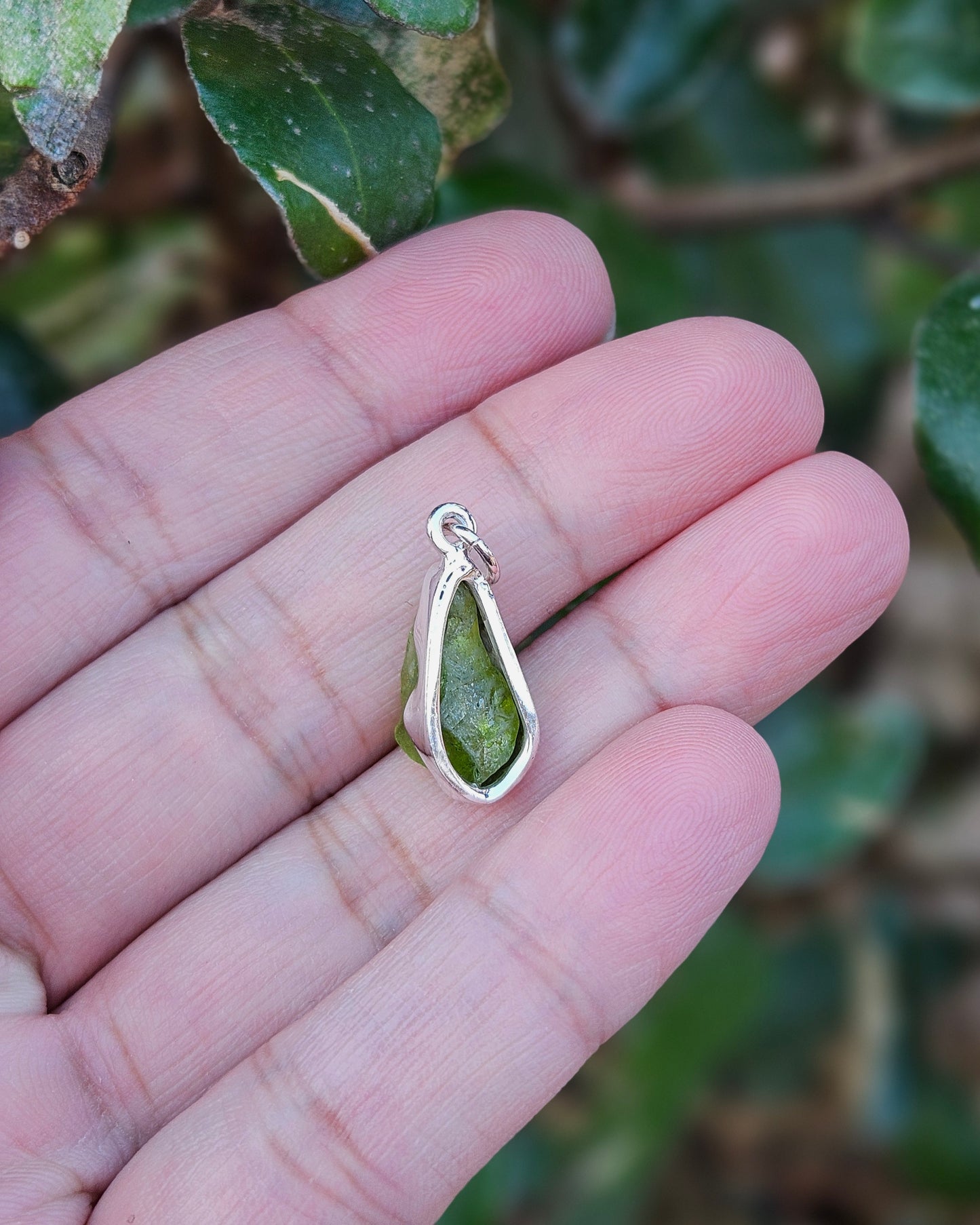 Raw Peridot Pendant Calantha