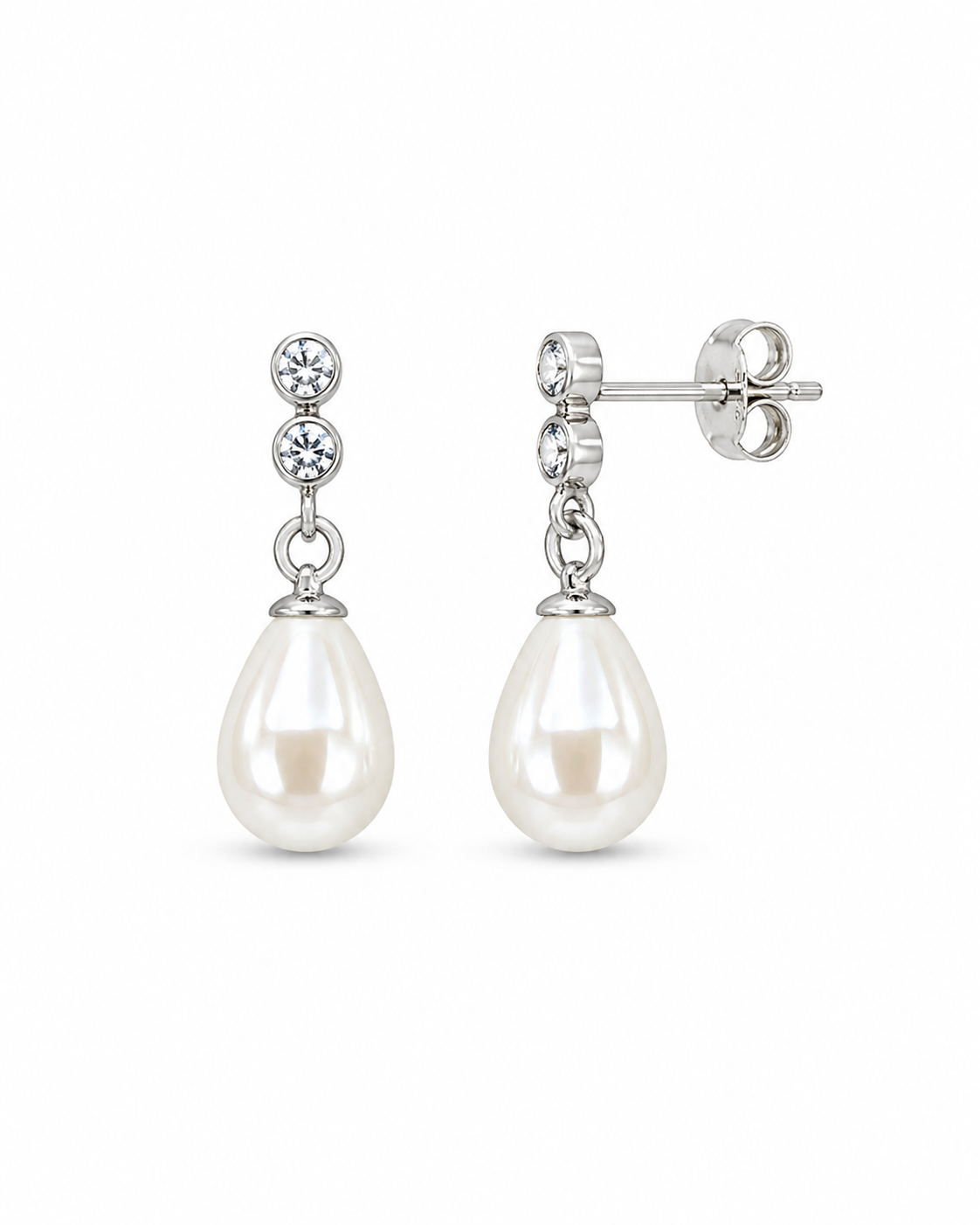 Freshwater Pearl And Zirconia Earrings Bianca