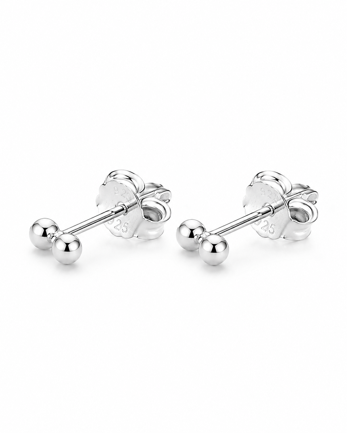 Silver Ball Stud Earrings Pippa
