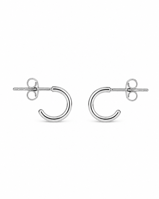 Silver Half Hoop Earrings Ciel