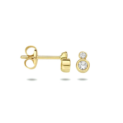 14K Gouden Zirkonia Oorknoppen Cortona