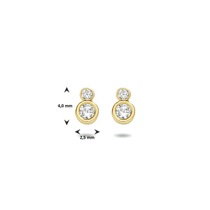 14K Gouden Zirkonia Oorknoppen Cortona
