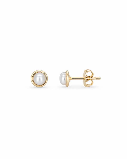 14K Gold Freshwater Pearl Stud Earrings Tropea