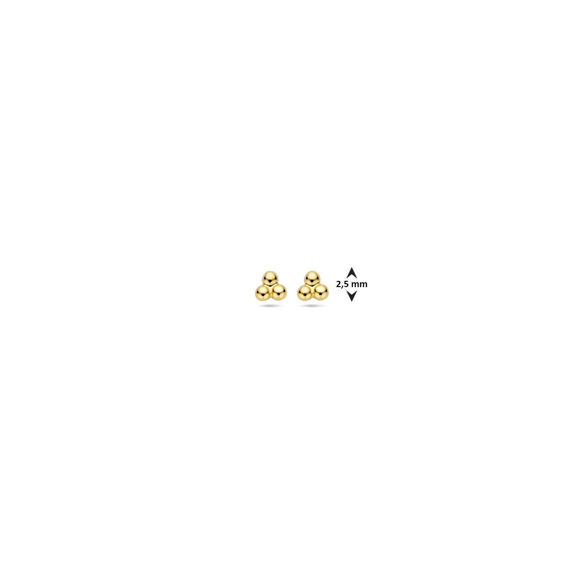 9K Gouden Drie Stippen Oorknoppen Milaan