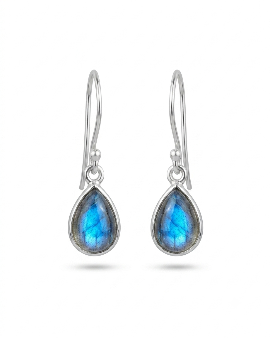 Labradorite Earrings Aura Protector