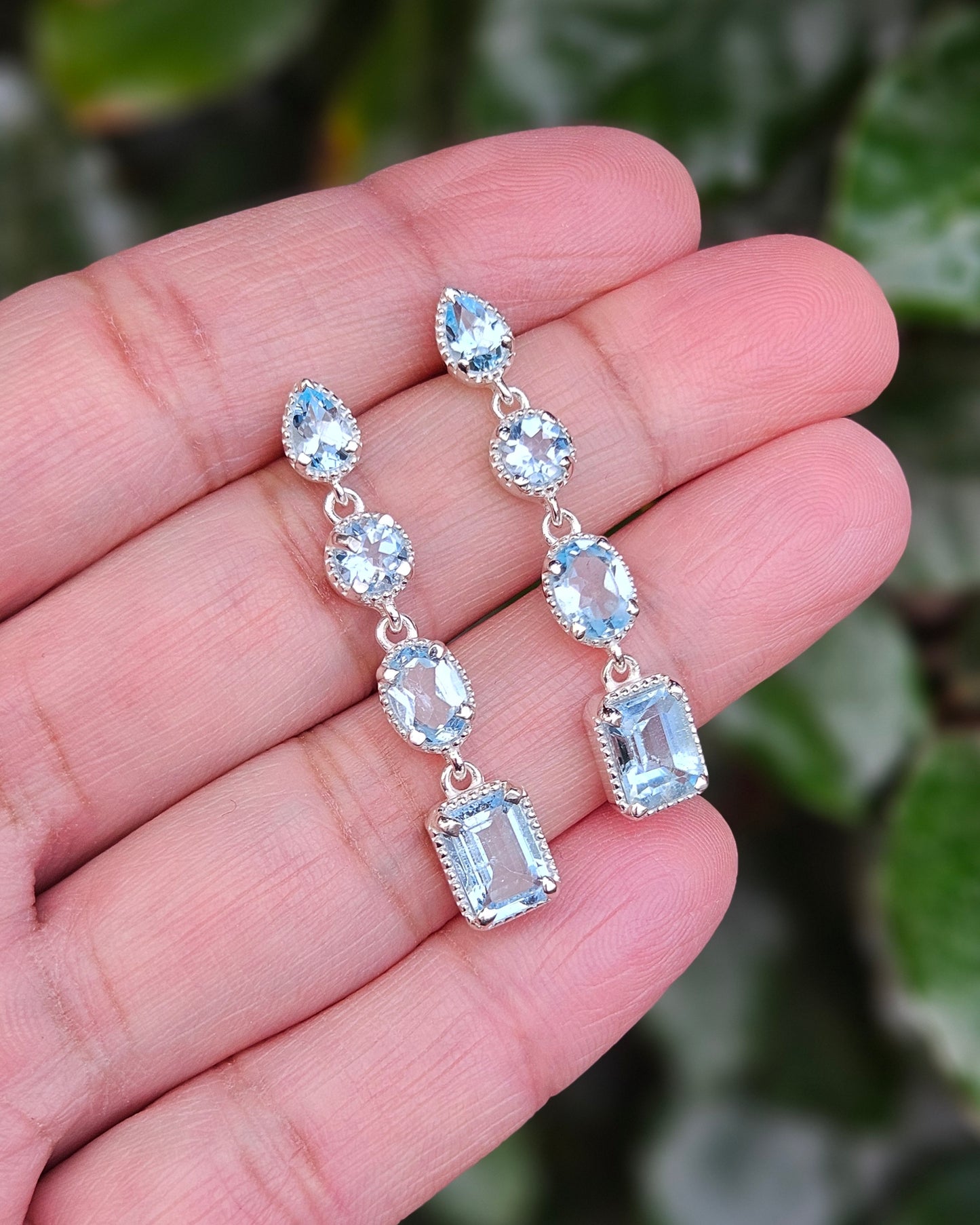 Blauw Topaas Oorbellen Juyo