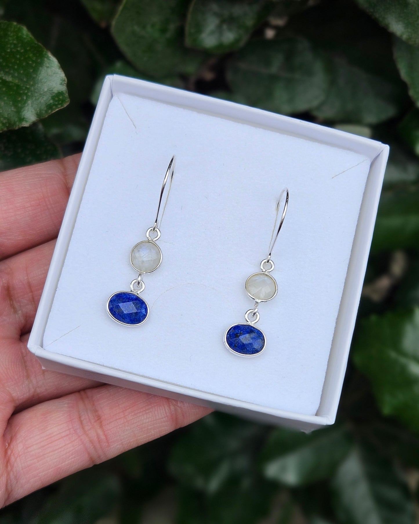 Lapis and Moonstone Earrings Indira