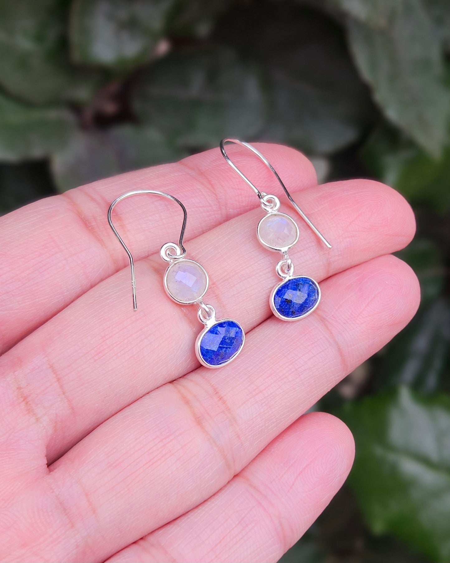 Lapis and Moonstone Earrings Indira