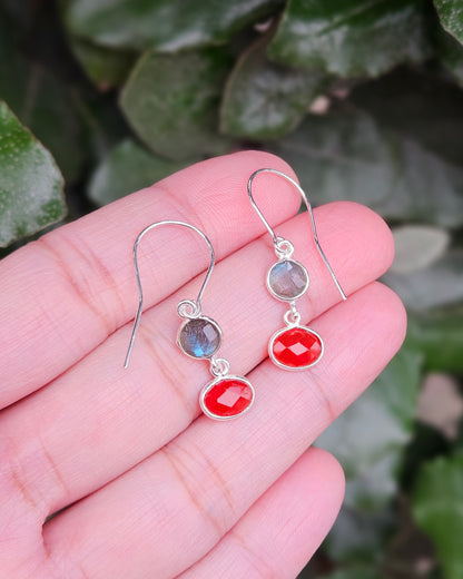 Labradorite and Carnelian Earrings Safira