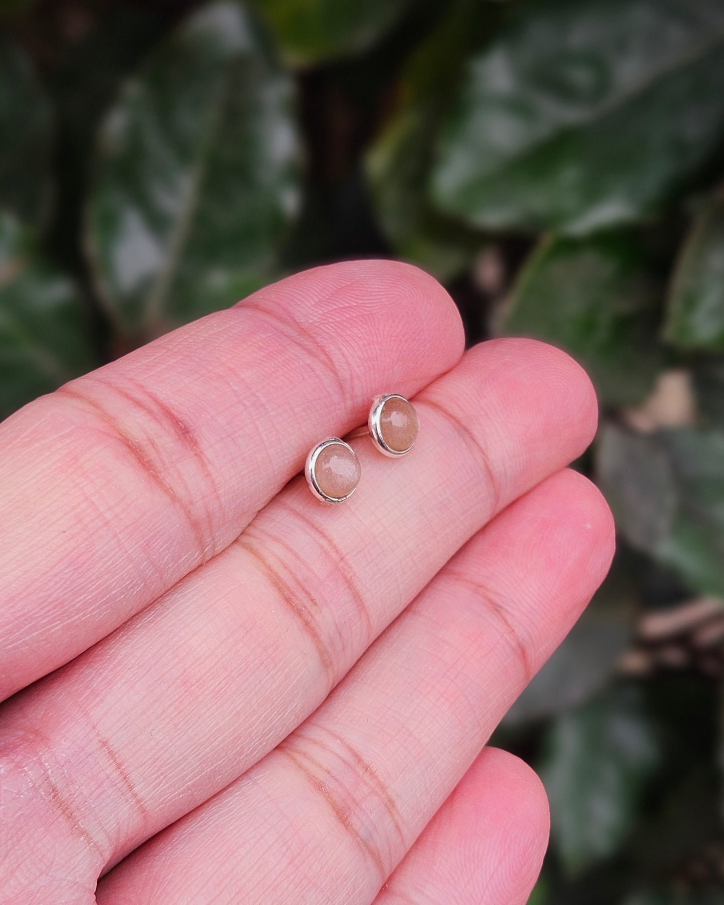 Maansteen Oorknoppen Peach