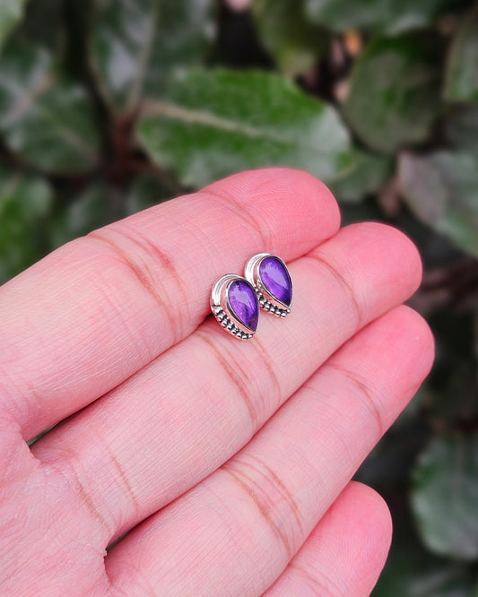 Amethist Oorknoppen Indigo