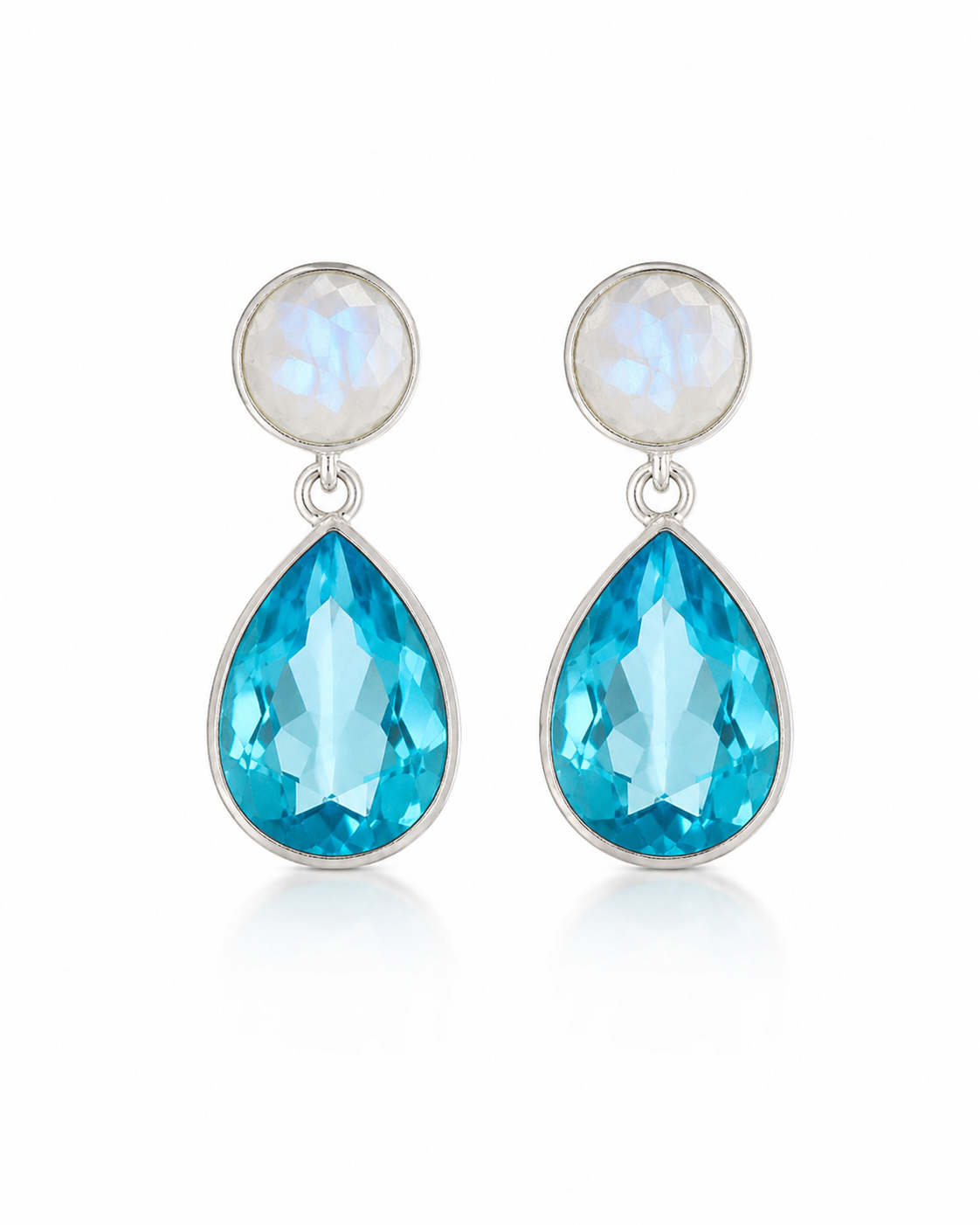 Maansteen En Blauw Topaas Oorhangers Vivienne