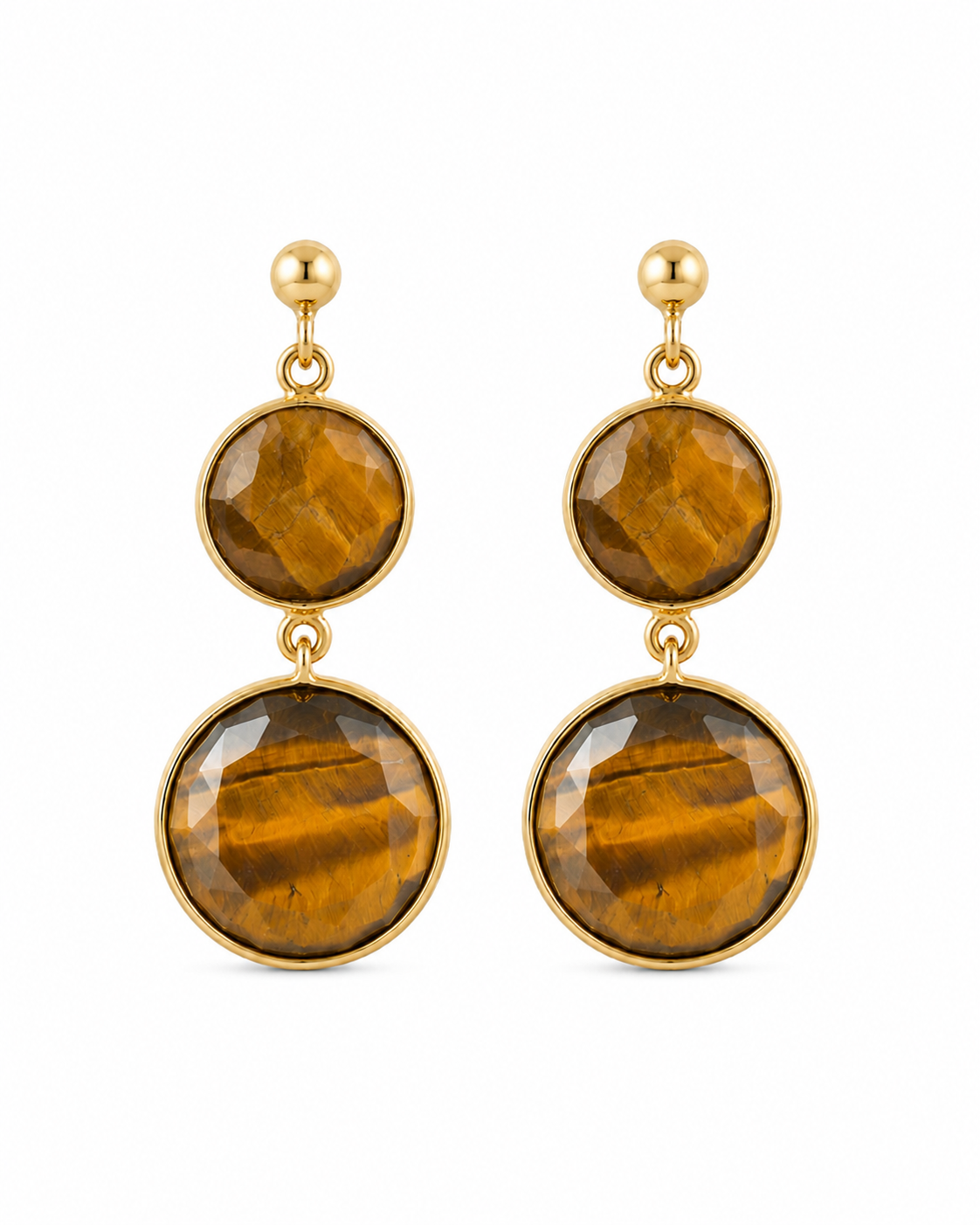 Gold-Plated Tiger Eye Althea Earrings