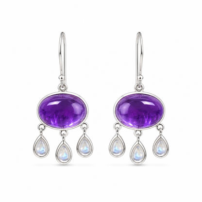 Amethyst And Moonstone Earrings Amritaya