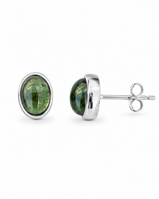 Clarissa Green Tourmaline Stud Earrings
