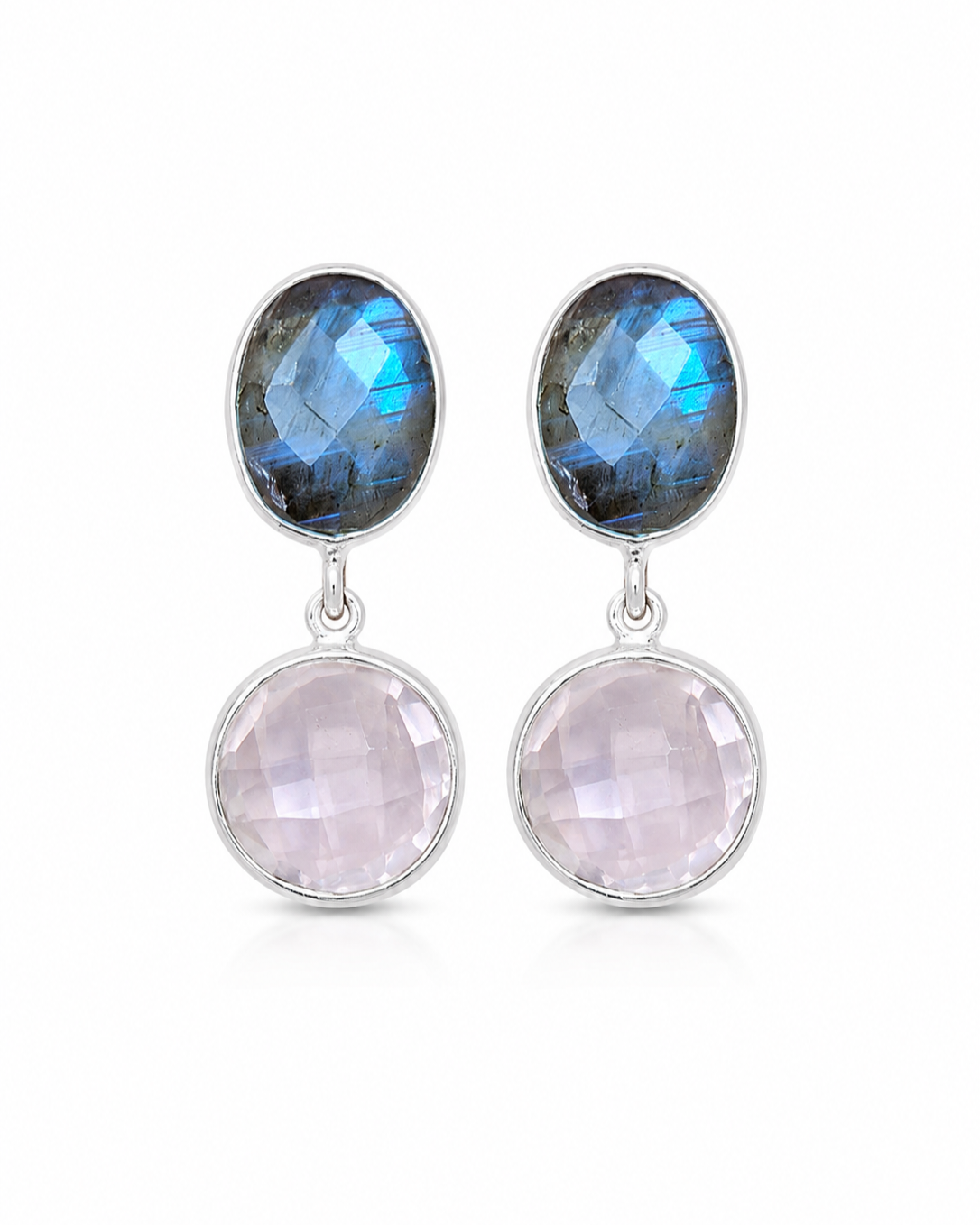 Labradorite & Rose Quartz Earrings
