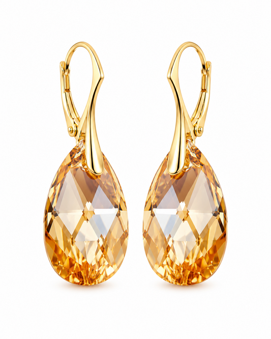 Swarovski Elements Earrings Golden Shadow 22mm