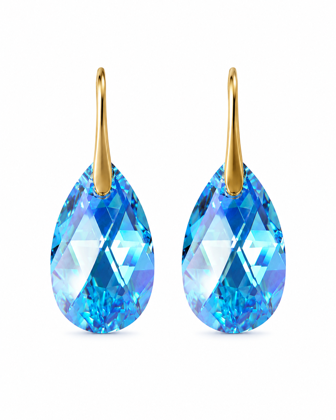 Swarovski Elements Oorbellen Light Blue 22mm