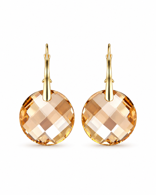 Swarovski Elements Twist Earrings Golden Shadow
