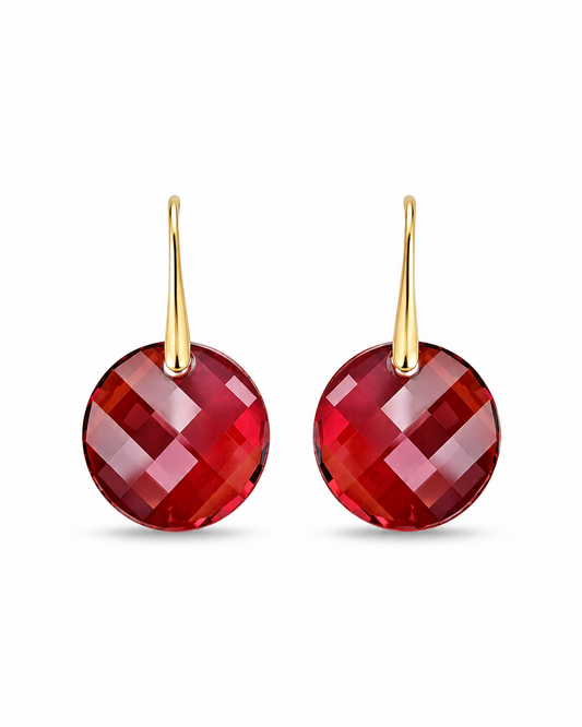 Swarovski Elements Twist Earrings Red Magma