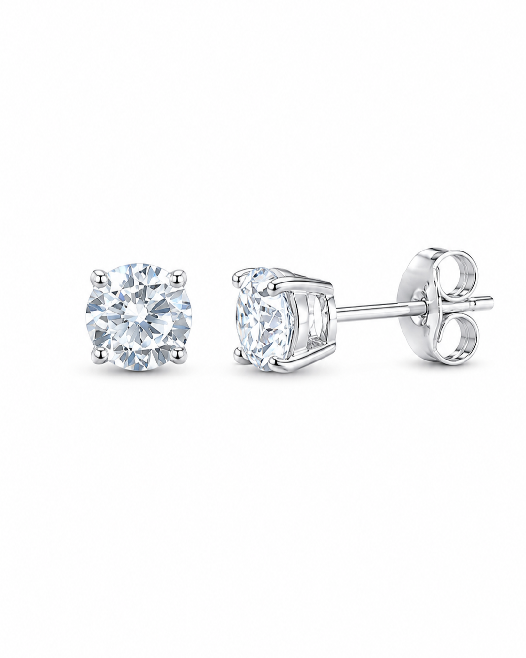 Silver Zirconia Stud Earrings Stella