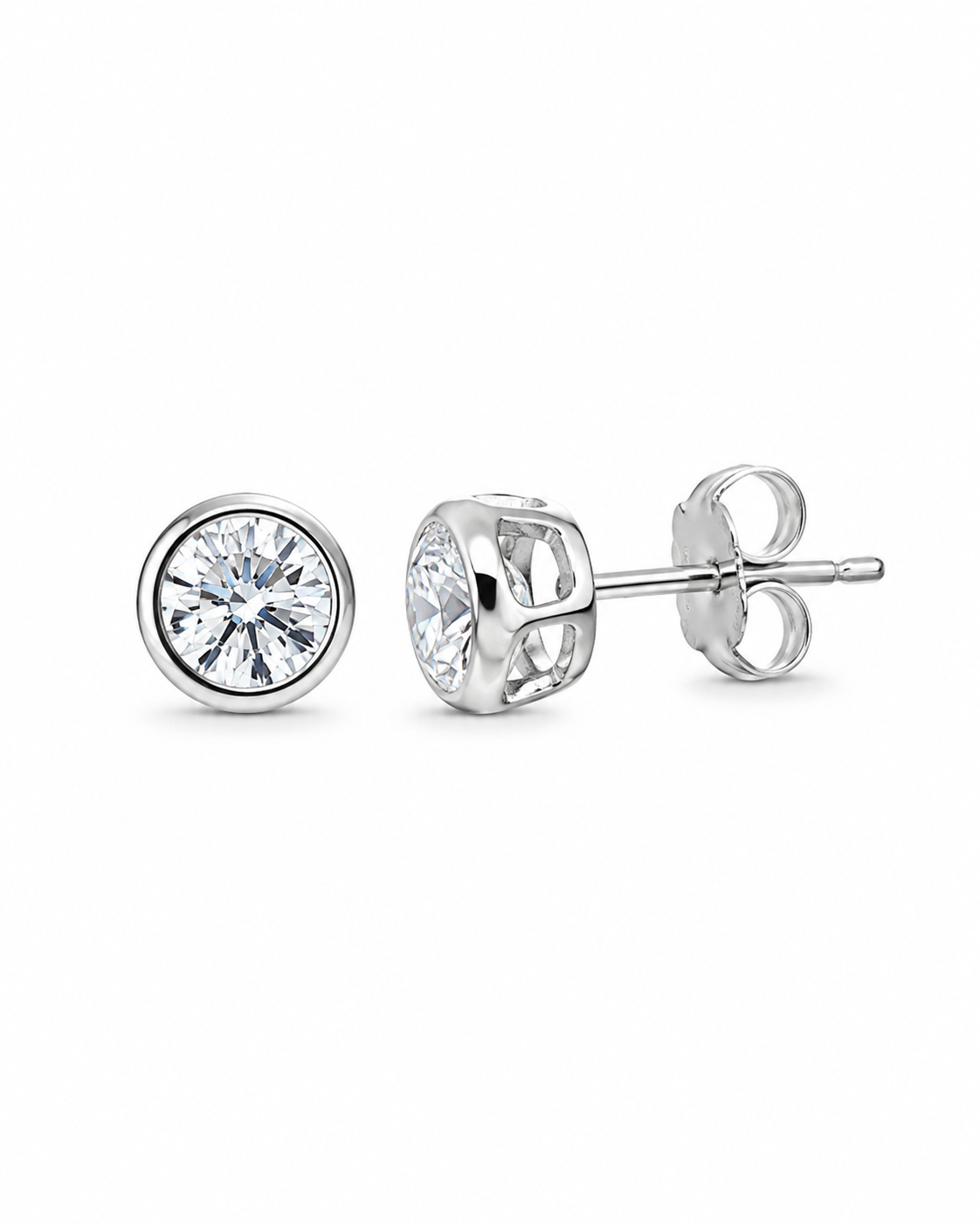 Silver Zirconia Stud Earrings Zoe