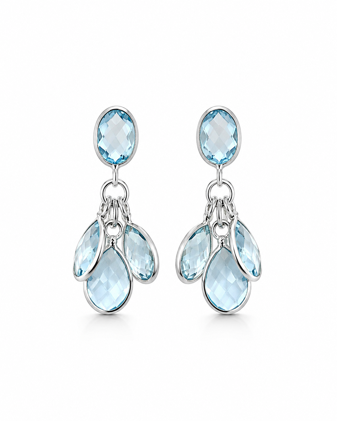 Blue Topaz Cluster Earrings Julin