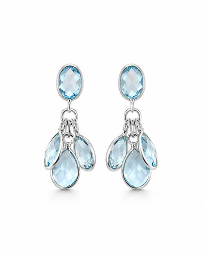 Blue Topaz Cluster Earrings Julin