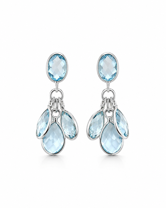 Blue Topaz Cluster Earrings Julin