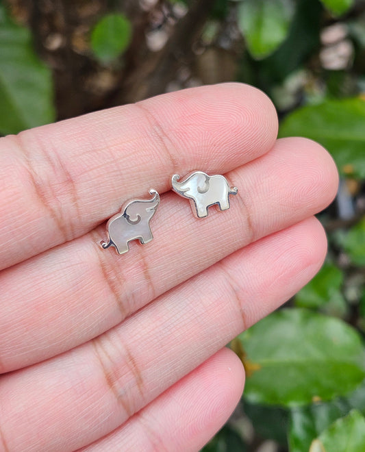 Mother of Pearl Elephant Stud Earrings Friends